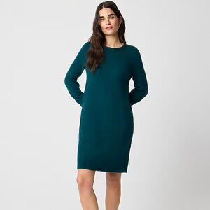 J. Crew Ruffleneck Green Sweater Dress Extra Soft Yarn New With Tags Size L